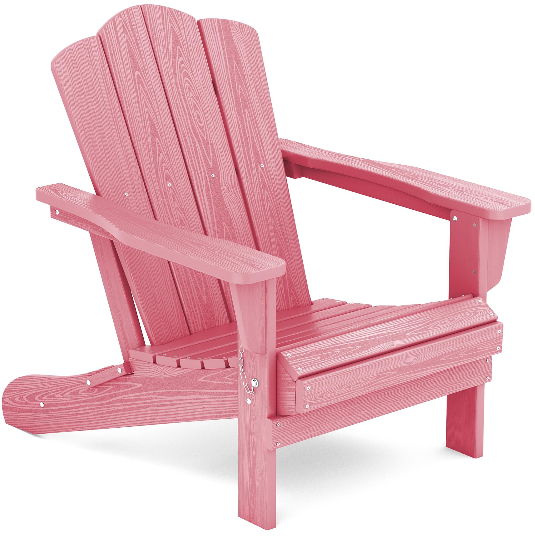 Kingyes Folding Adirondack Chair Set Of 4, Hdpe All-Weather Folding Adirondack Chair, Light Pink